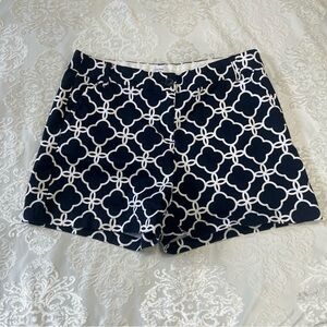 Crown & Ivy Navy Blue & White Chino Shorts Size 8